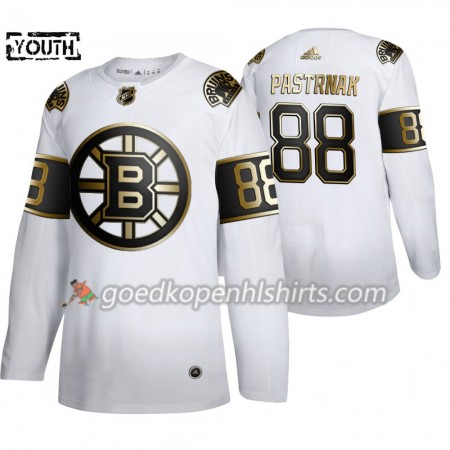 Boston Bruins David Pastrnak 88 Adidas 2019-2020 Golden Edition Wit Authentic Shirt - Kinderen